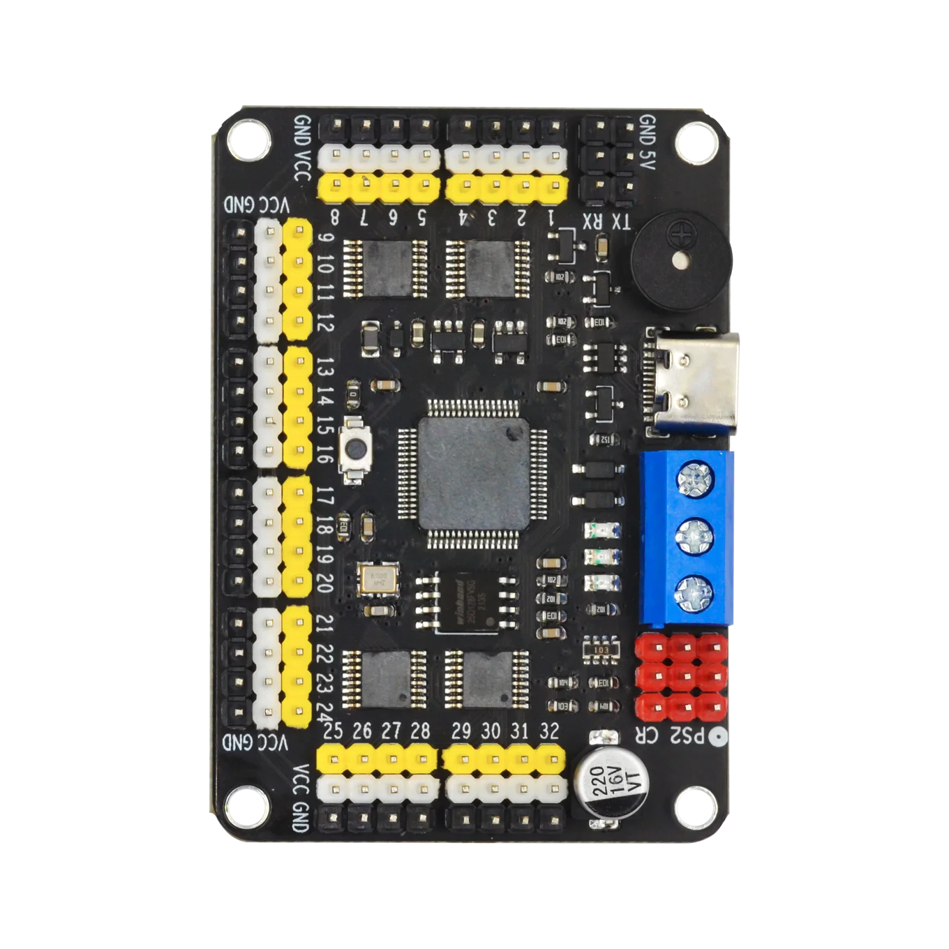 1PCS 새 버전 32 채널 로봇 서보 제어 보드 서보 모터 컨트롤러 PS-2 무선 제어 USB UART 연결 모드 [ZTH83-029]