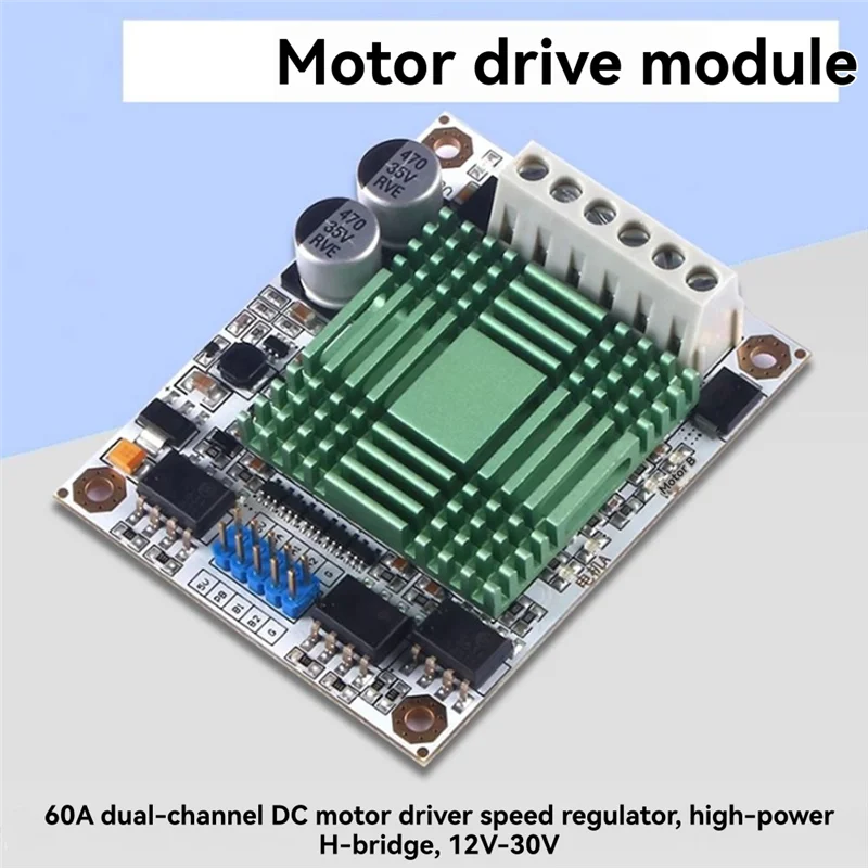 FORW-고전력 듀얼 채널 H 브리지 DC 모터 드라이버 모듈 12V-30V 60A 스마트 자동차 로봇 H-브리지 드라이버 속도 컨트롤러 [ZTH83-038]