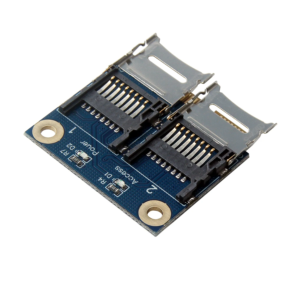 노트북용 미니 PCi-E 어댑터 2 SSD HDD 듀얼 마이크로 SD SDHC SDXC TF to 미니 PCIe 메모리 카드 리더 MPCIe to 2 미니 Sdcard [ZTX101-377]