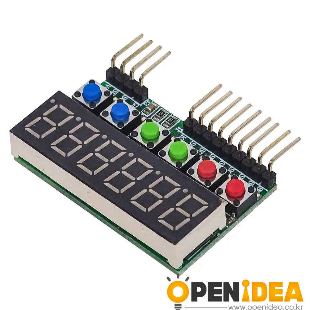 TM1637 6 비트 튜브 LED 디스플레이 키 스캔 모듈 DC 3.3V-5V ARDUINO SIX LN ONE 0.36 인치용 디지털 IIC 인터페이스 [ZTI45-032]