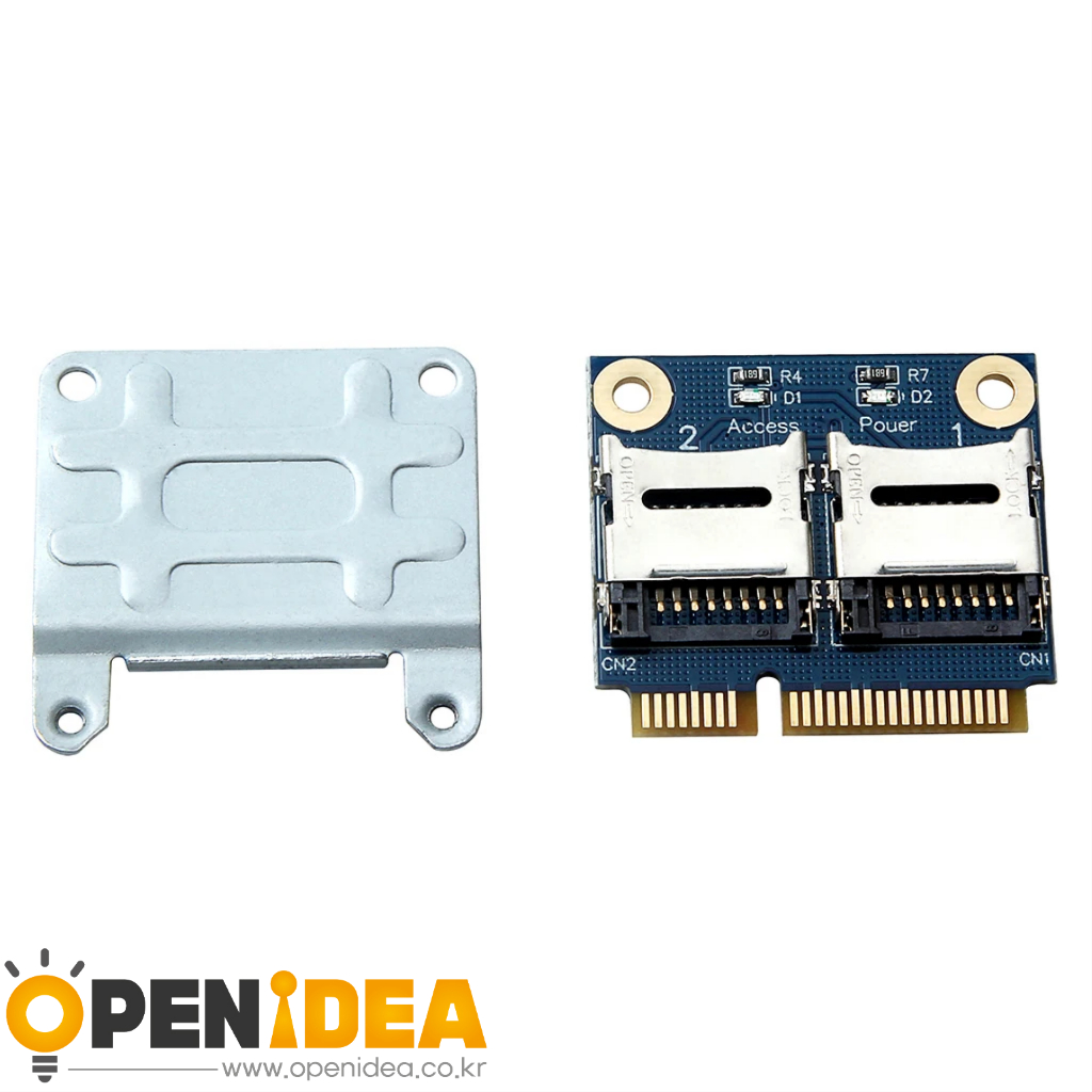 노트북용 미니 PCi-E 어댑터 2 SSD HDD 듀얼 마이크로 SD SDHC SDXC TF to 미니 PCIe 메모리 카드 리더 MPCIe to 2 미니 Sdcard [ZTX101-377]