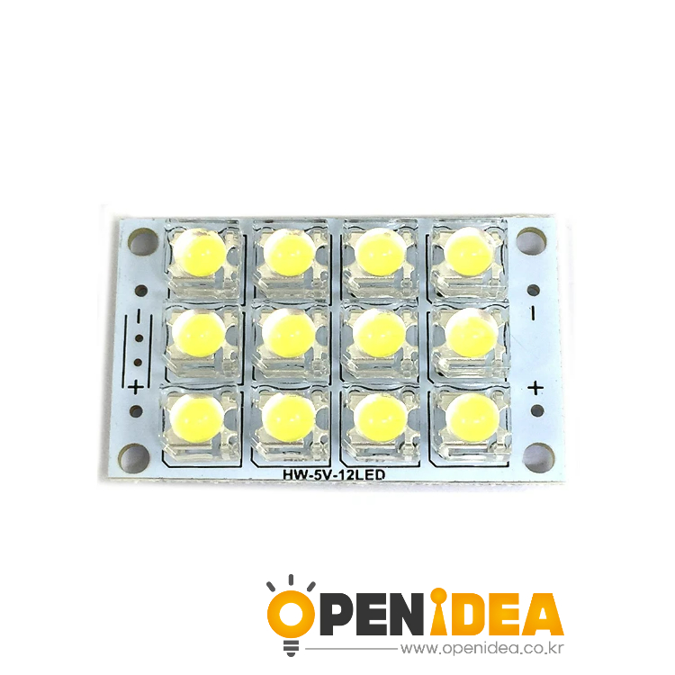 야간 LED 조명 램프 DC 3V 5V 12 LED 매우 밝은 흰색 피라냐 LED 보드 [ZTI45-035]