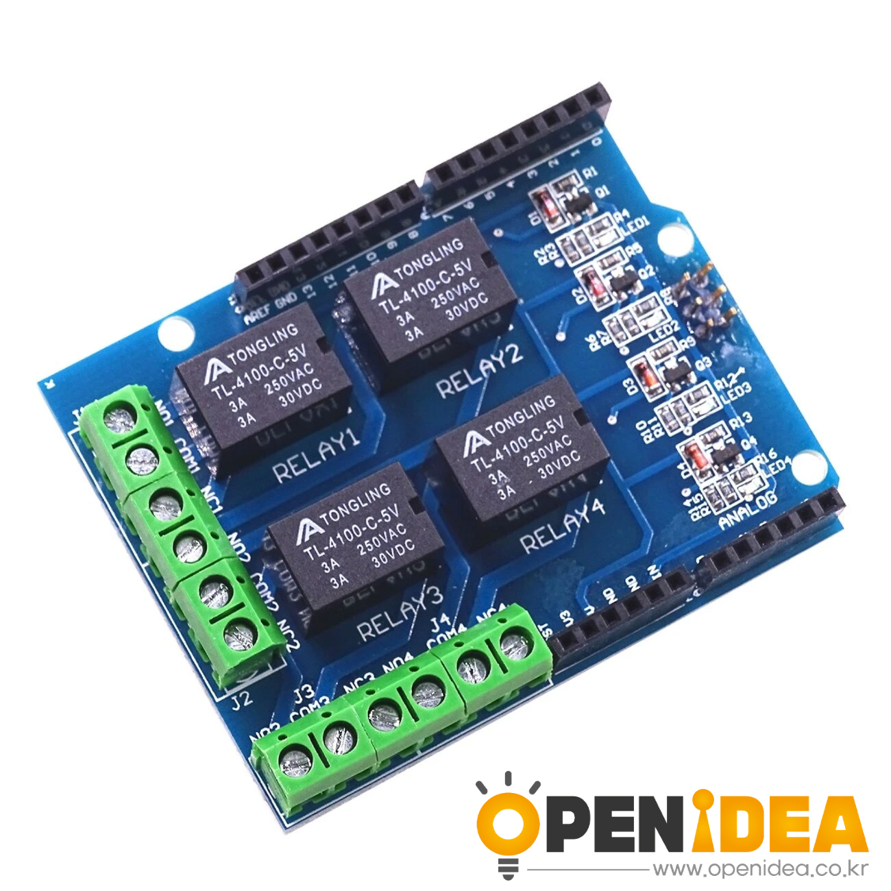 4 채널 5V 릴레이 실드 모듈 4 채널 릴레이 제어 보드 ARDUINO DIY 키트 용 릴레이 확장 보드 [ZTD37-020]
