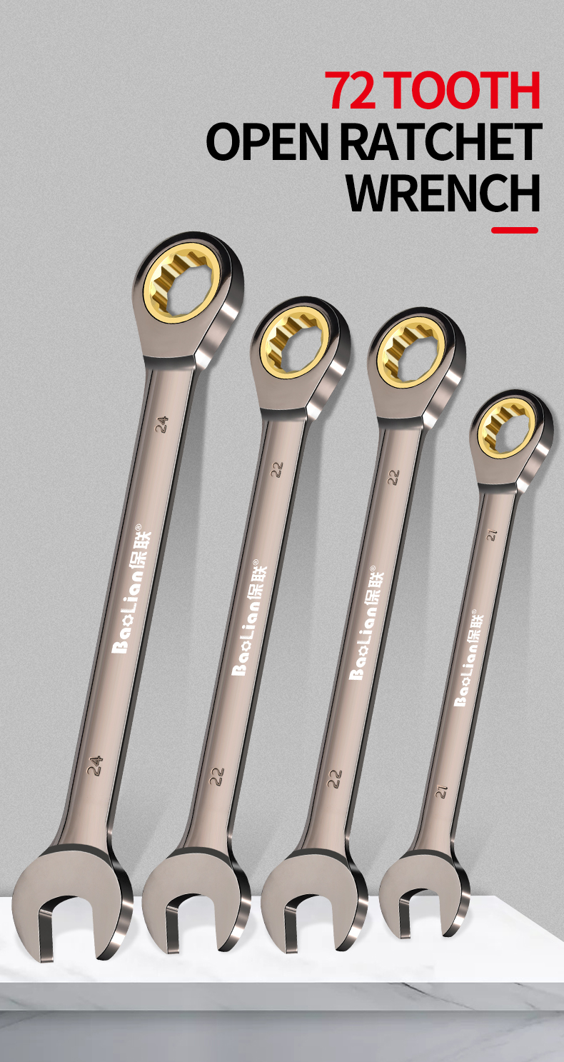 12Pcs 6-19mm Dual Purpose Ratchet Combination Wrench Set With Organizer Rack 72 Tooth Gear Double Use Car Repair Tool