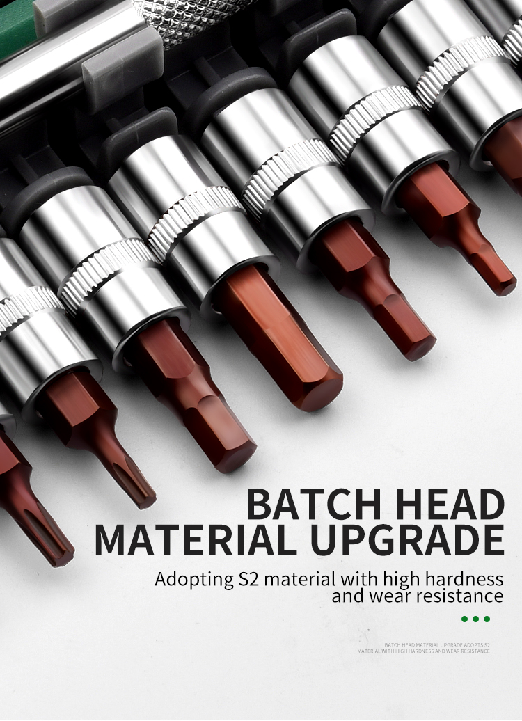 28PCS 자전거 수리 도구 24T 1/4 "긴 소매 비트 래칫 렌치 소켓 세트 하드웨어 도구 조합 키트