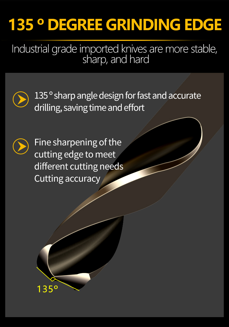 3.0-5.2mm High Speed Steel Double, Head Twists Drill, Metal Stainless Steel Hard Drill Bit