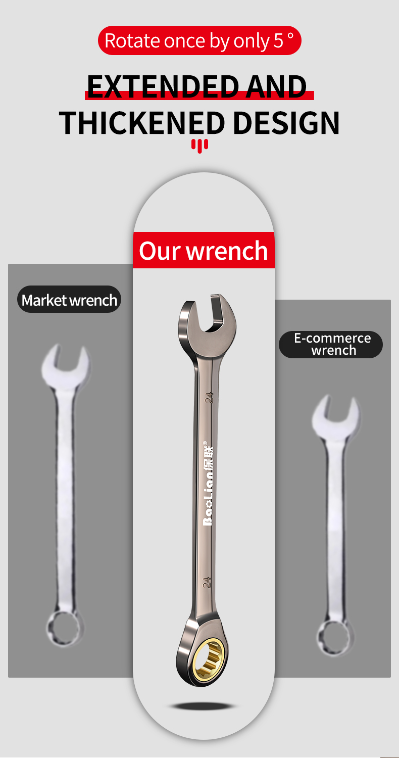 12Pcs 6-19mm Dual Purpose Ratchet Combination Wrench Set With Organizer Rack 72 Tooth Gear Double Use Car Repair Tool