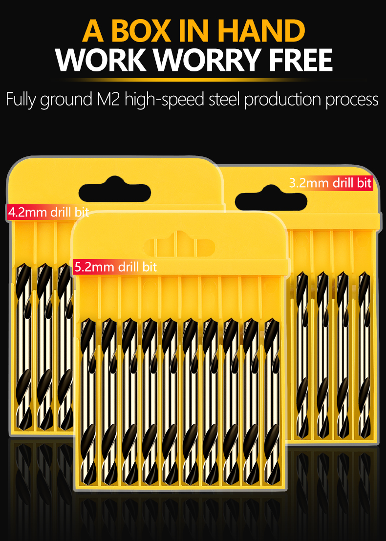 3.0-5.2mm High Speed Steel Double, Head Twists Drill, Metal Stainless Steel Hard Drill Bit