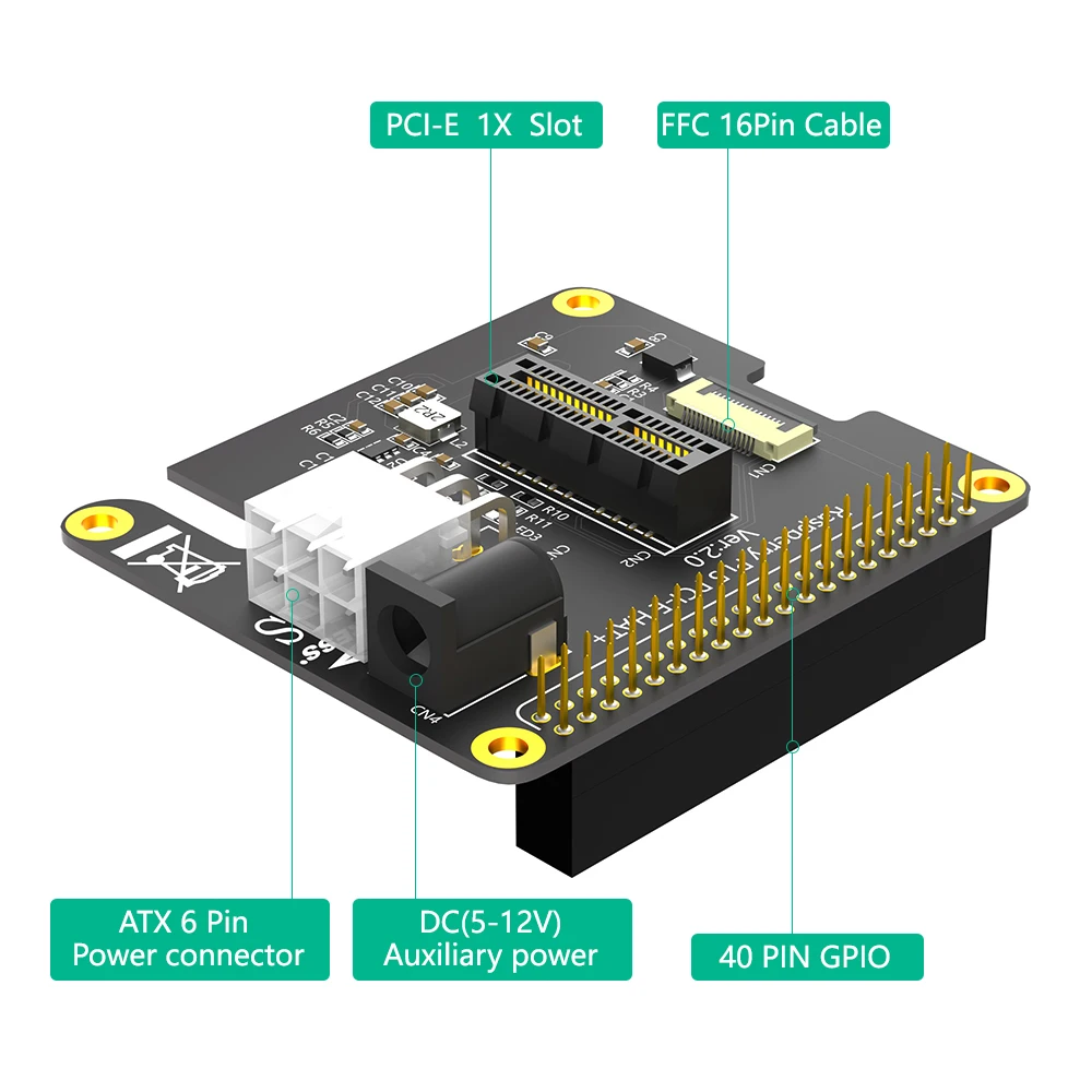 라즈베리 파이5 PCle FFC 표준 PCIeX1 슬롯 확장 보드 호환 PCIe 확장 [ZTX102-022]