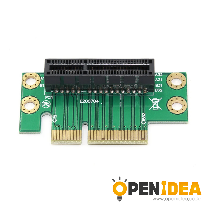 PCI Express 4X 라이저 카드 90도 왼쪽 각도 어댑터 카드 1U 높이 컴퓨터 서버 PCIe 소켓 PCI E 4X 강화 보호 [ZTX102-037]
