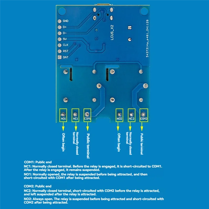 FORW-LCUS-2 유형 2 웨이 USB 릴레이 모듈 2 웨이 USB 릴레이 모듈 컴퓨터 직렬 포트 USB 제어 릴레이 [ZTD37-007]