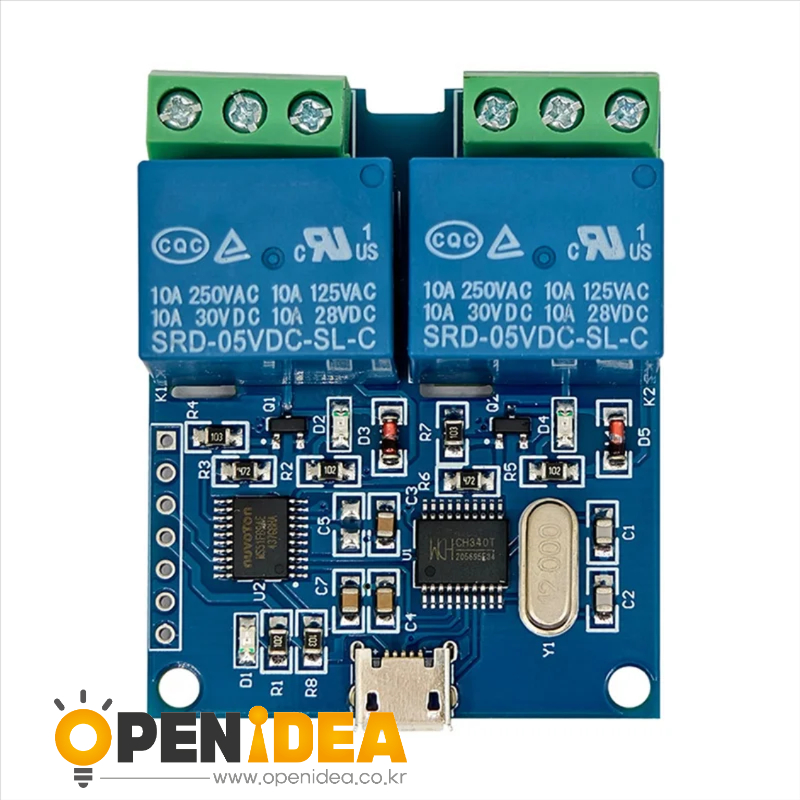 FORW-LCUS-2 유형 2 웨이 USB 릴레이 모듈 2 웨이 USB 릴레이 모듈 컴퓨터 직렬 포트 USB 제어 릴레이 [ZTD37-007]