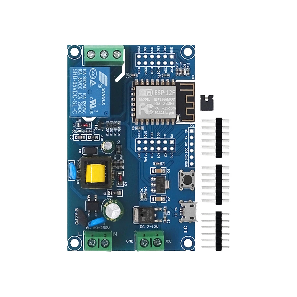 AC DC 전원 공급 장치 ESP8266 WIFI 단일 릴레이 모듈 ESP-12F 개발 보드 [ZTD37-008]