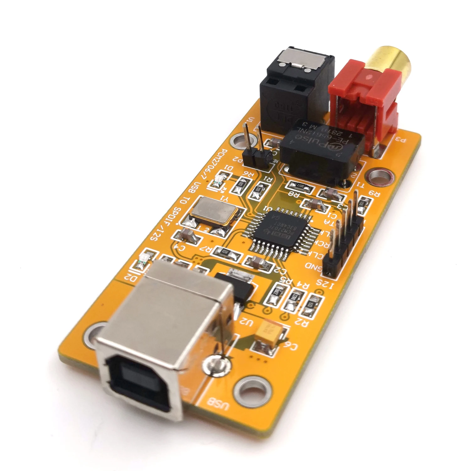 USB 사운드 카드 USB-동축 섬유 I2S 디코더 HIFI DAC 칩 PCM2706 오디오 전력 증폭기 용 보드 Super PCM2704 [ZTP50-198]