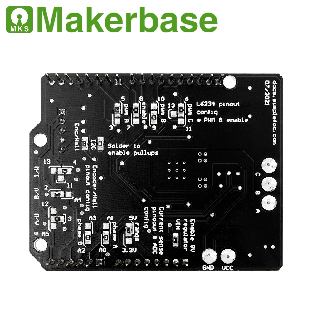 SimpleFOC Shield V2.0.4 FOC BLDC 모터 컨트롤러 보드 Arduino 서보 [Makerbase-13]