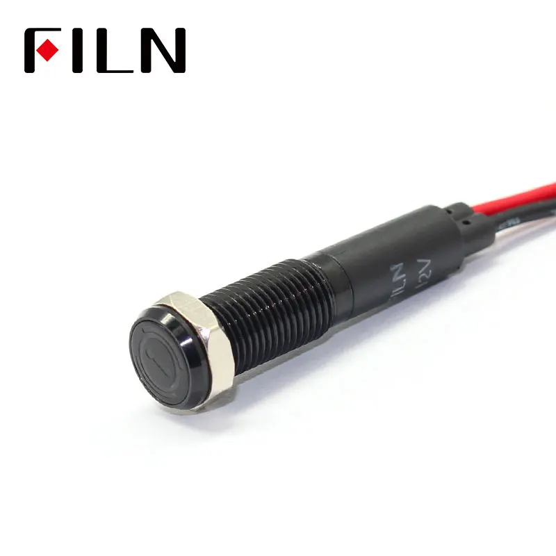 8mm 표시등 LED 표시등 방수 신호 12V 자동차 기호 표시등 [FILN-47]