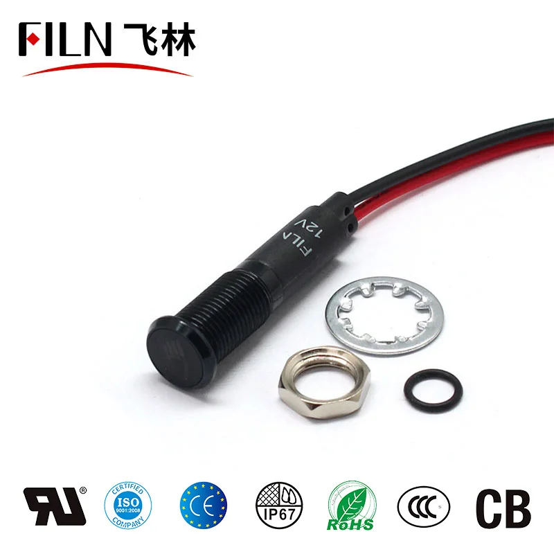 8mm 표시등 LED 표시등 방수 신호 12V 자동차 기호 표시등 [FILN-47]