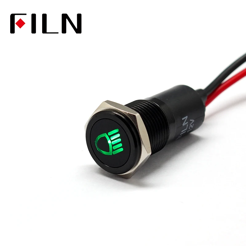 14mm표시등 LED 표시등 방수 신호 12V 자동차 기호 표시등 [FILN-52]