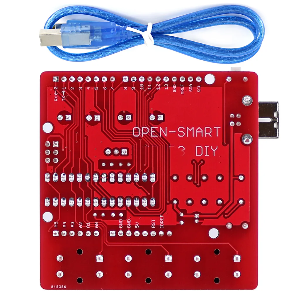 빨간색 DIY ATmega328P 개발 보드 모듈 Arduino와 호환되는 부저 LED 버튼이 있는 CH340 드라이버 [OPEN-SMART-67]