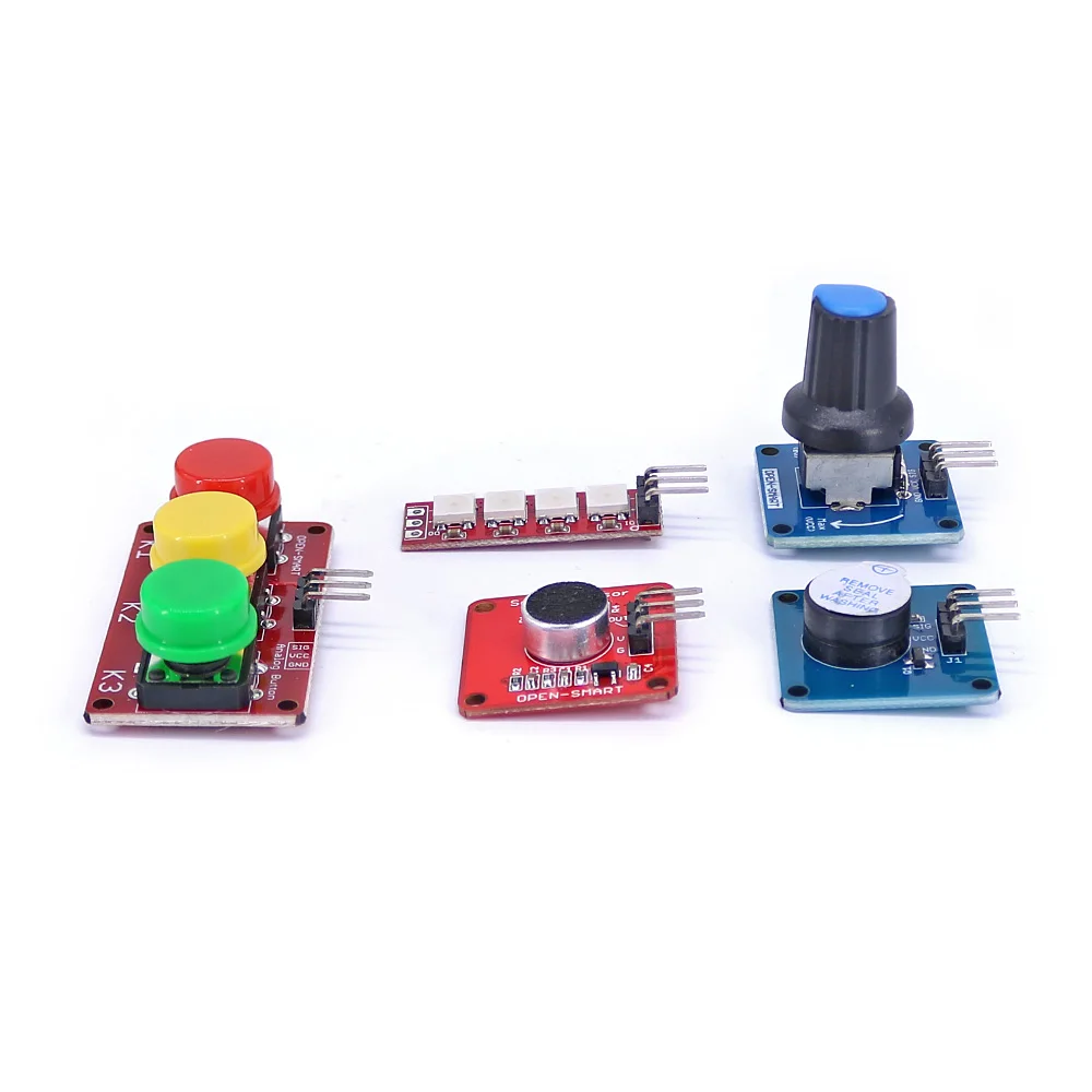 RED DIY01 DIY 프로 ATmega328P 개발 보드 키트 4 비트 RGB LED 아날로그 버튼 사운드 센서 Arduino 호환 가능 328P [OPEN-SMART-70]