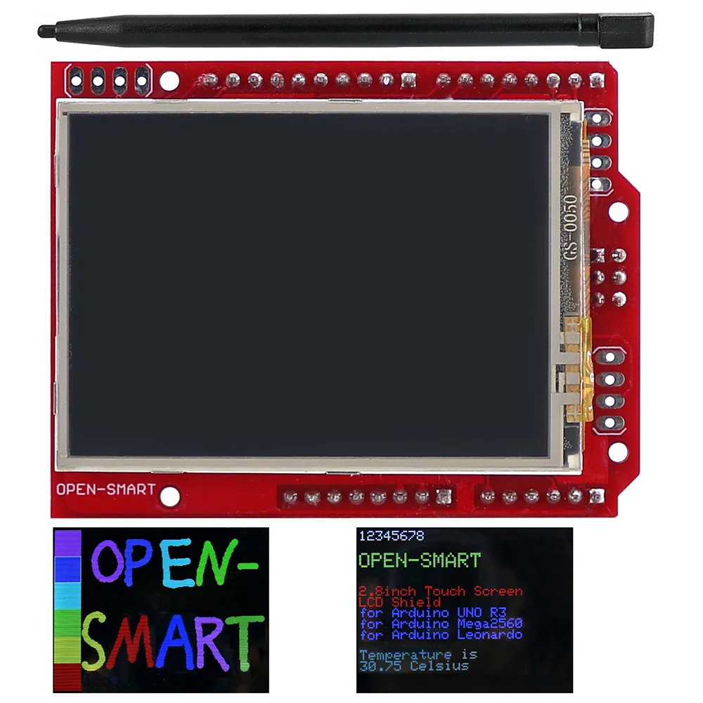 2.4인치 TFT LCD 터치스크린 모듈 컬러 확장 패널 온도 TF 소켓 호환 UNO R3 [OPEN-SMART-21]