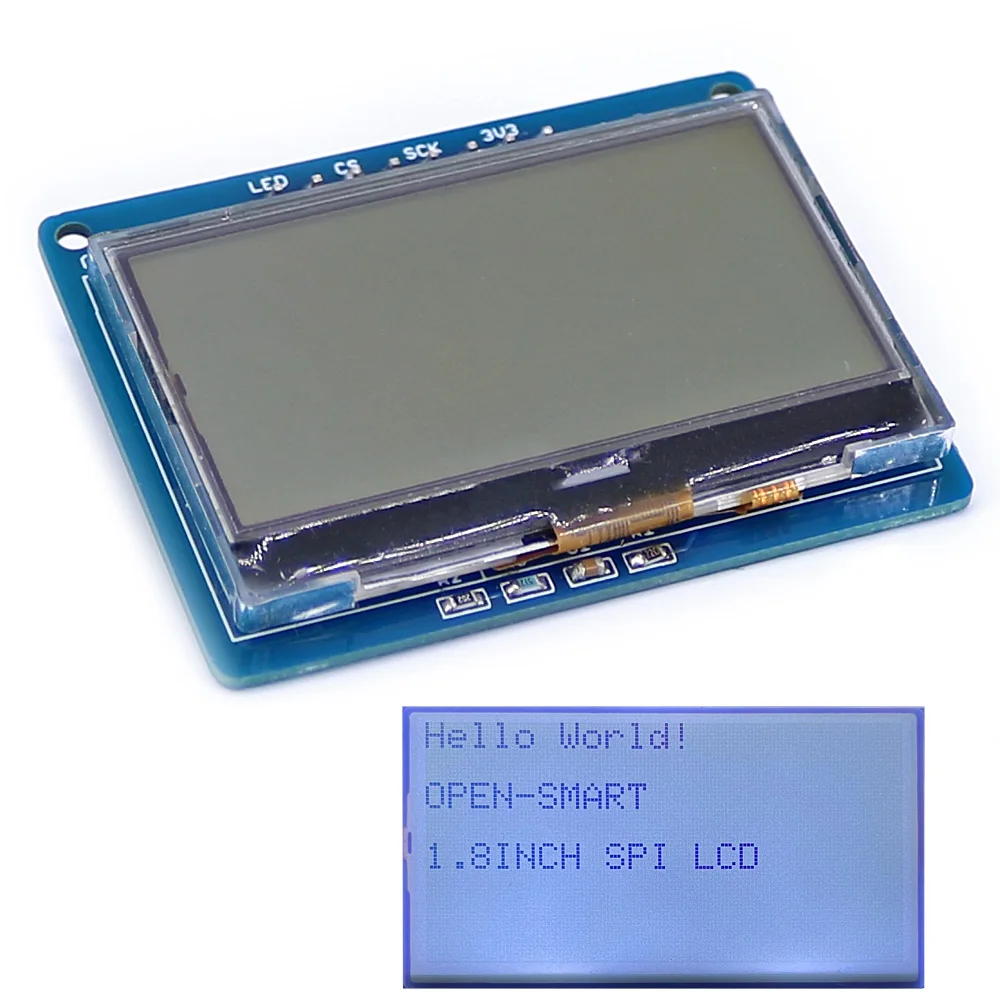 3.3V 1.8인치 솔리드 LCD 패널 모듈 128x64 시리얼 SPI 메인보드 호환 UNO R3 [OPEN-SMART-49]