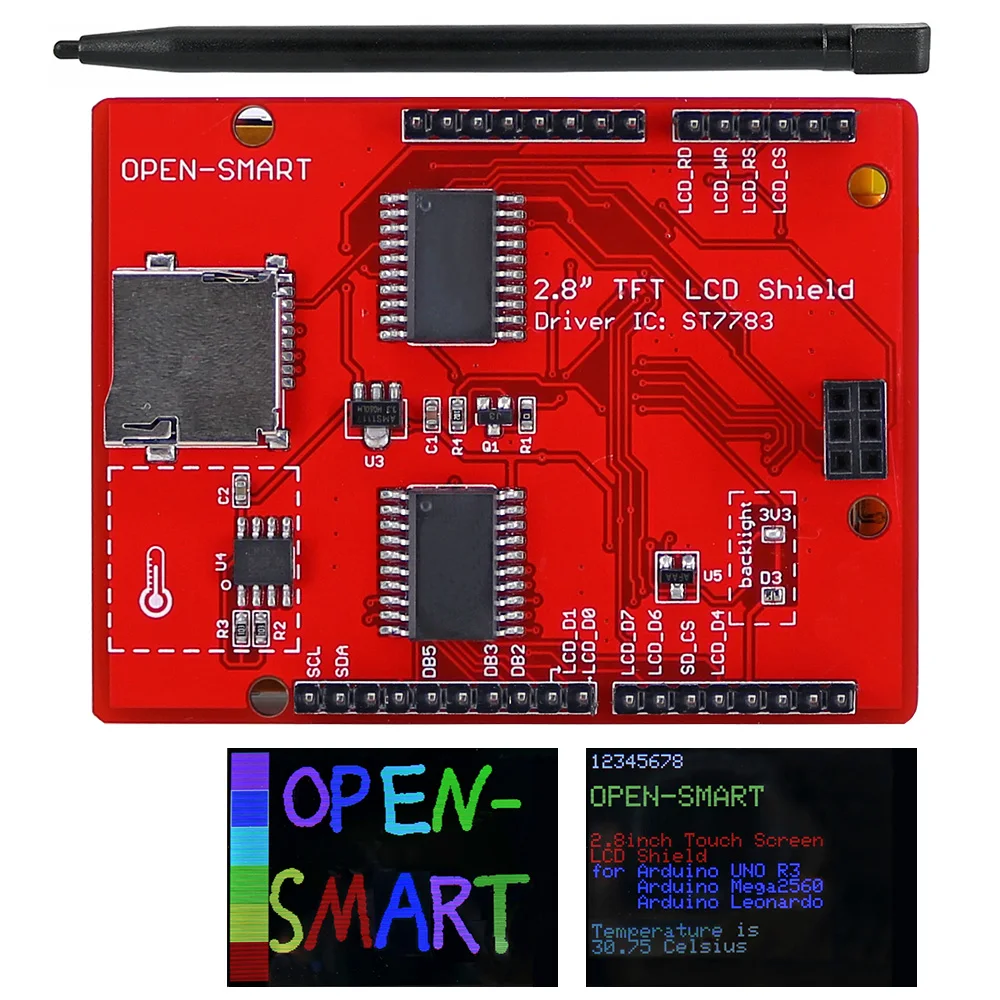 2.8인치 TFT 모듈 터치 LCD 디스플레이 확장 보드 온도 ST7783 동영상 튜토리얼 있음 [OPEN-SMART-20]