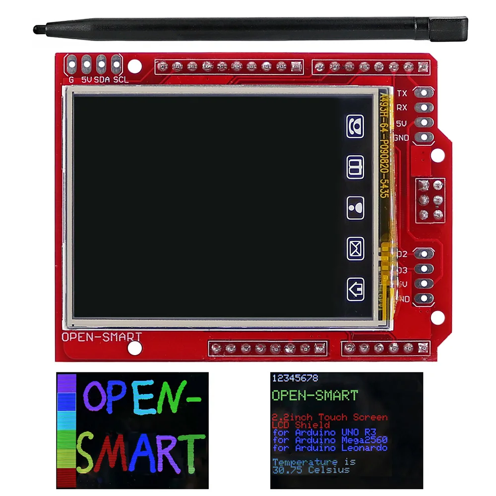 2.2인치 TFT 터치 LCD 디스플레이 확장판 온도 모듈 ILI9225 동영상 튜토리얼 있음 [OPEN-SMART-24]