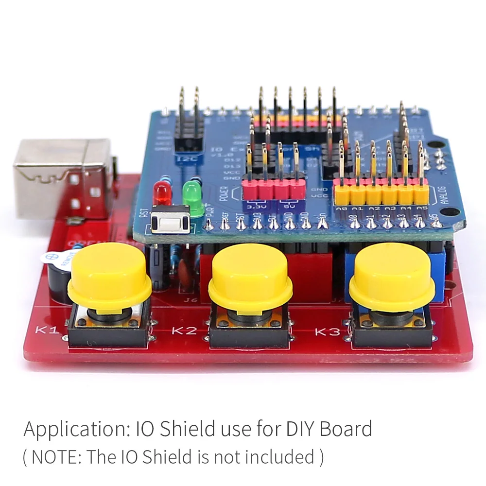 빨간색 DIY ATmega328P 개발 보드 모듈 Arduino와 호환되는 부저 LED 버튼이 있는 CH340 드라이버 [OPEN-SMART-67]