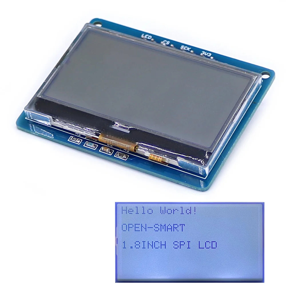 3.3V 1.8인치 솔리드 LCD 패널 모듈 128x64 시리얼 SPI 메인보드 호환 UNO R3 [OPEN-SMART-49]