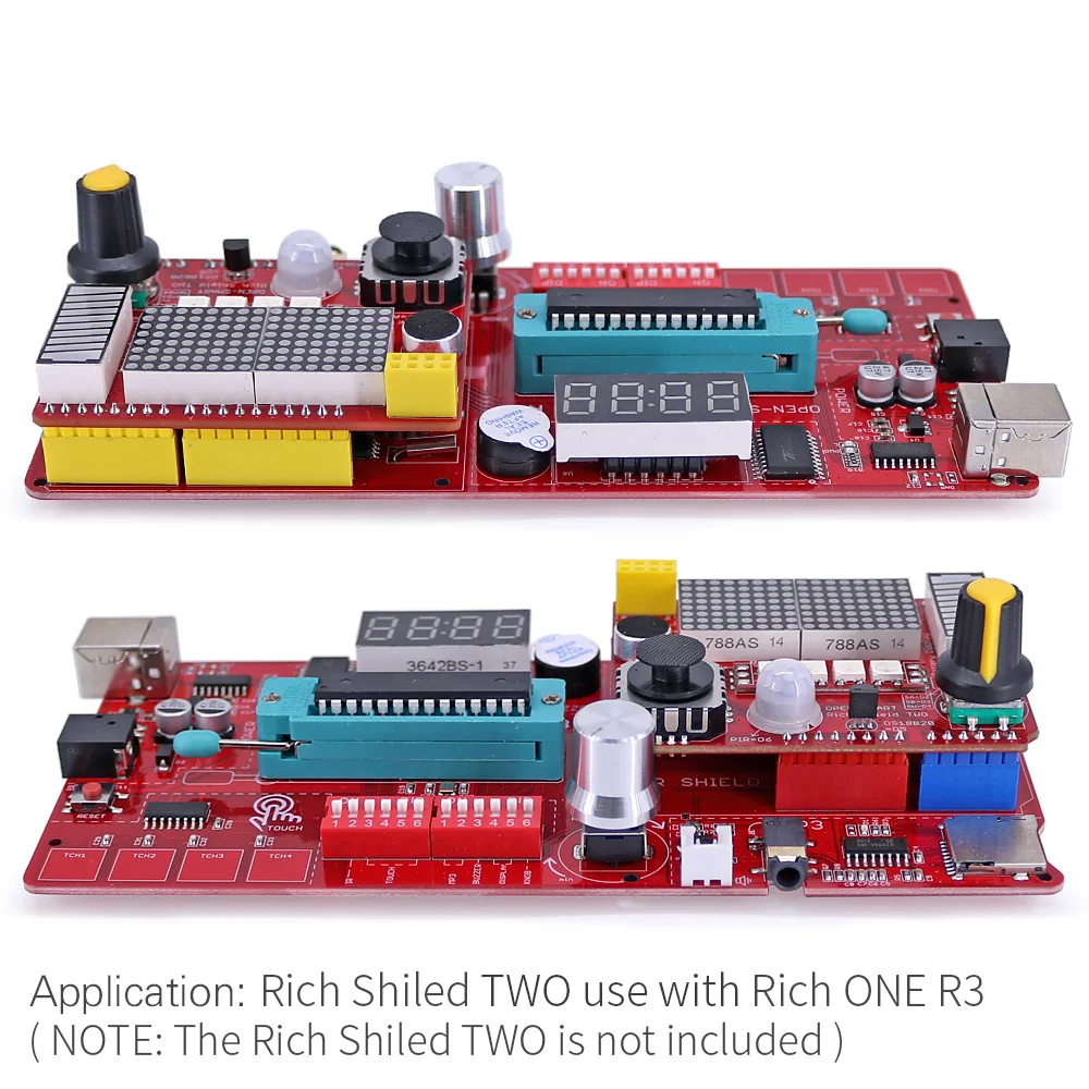 풍부한 다기능 Atmega328P 보드 스타터 키트 MP3 DS1307 RTC 온도 터치 센서 포함 아두이노용 4 자리 디스플레이 모듈 [OPEN-SMART-66]