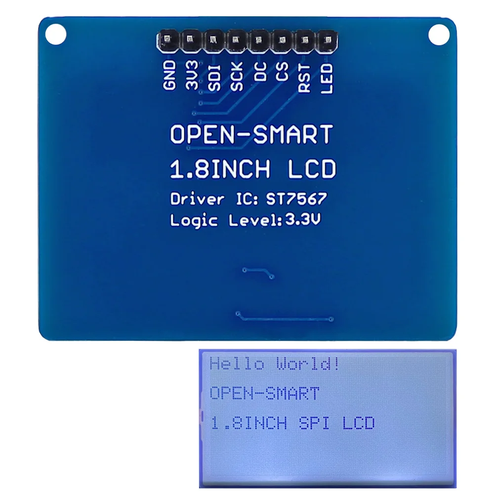 3.3V 1.8인치 솔리드 LCD 패널 모듈 128x64 시리얼 SPI 메인보드 호환 UNO R3 [OPEN-SMART-49]