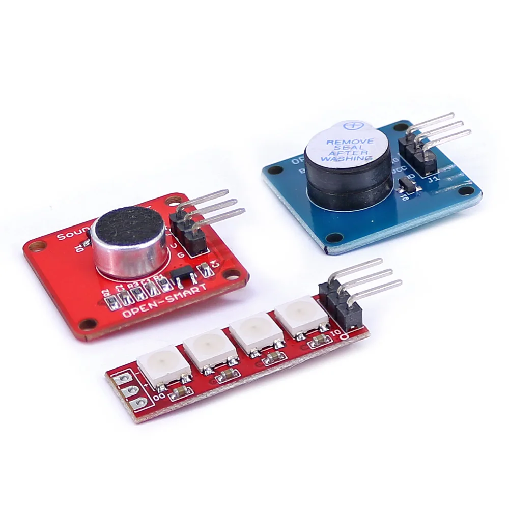 RED DIY01 DIY 프로 ATmega328P 개발 보드 키트 4 비트 RGB LED 아날로그 버튼 사운드 센서 Arduino 호환 가능 328P [OPEN-SMART-70]