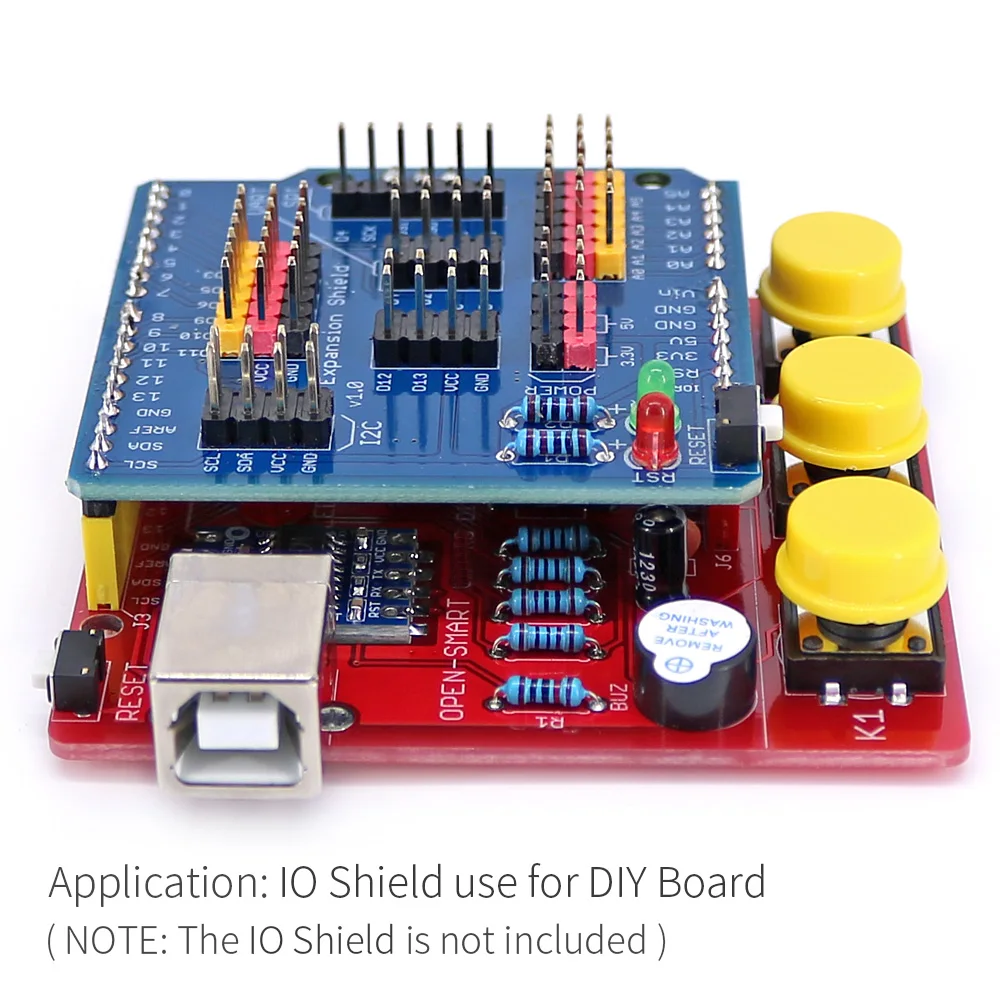 빨간색 DIY ATmega328P 개발 보드 모듈 Arduino와 호환되는 부저 LED 버튼이 있는 CH340 드라이버 [OPEN-SMART-67]