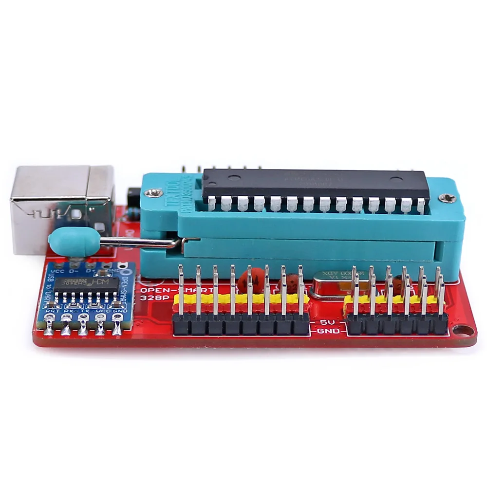 RED DIY01 DIY 프로 ATmega328P 개발 보드 키트 4 비트 RGB LED 아날로그 버튼 사운드 센서 Arduino 호환 가능 328P [OPEN-SMART-70]