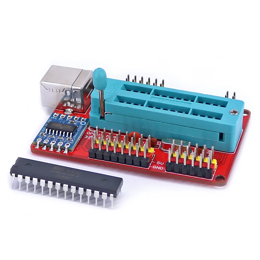 RED DIY01 DIY 프로 ATmega328P 개발 보드 키트 4 비트 RGB LED 아날로그 버튼 사운드 센서 Arduino 호환 가능 328P [OPEN-SMART-70]