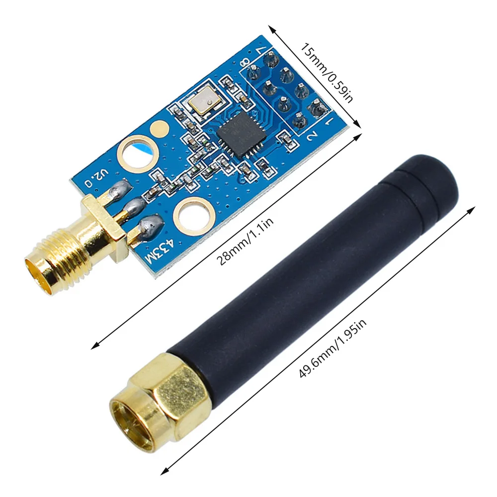 CC1101 SMA 안테나가 있는 10mW 무선 모듈 Arduino용 무선 트랜시버 모듈 433MHz 장거리 전송 [ZTF113-106]