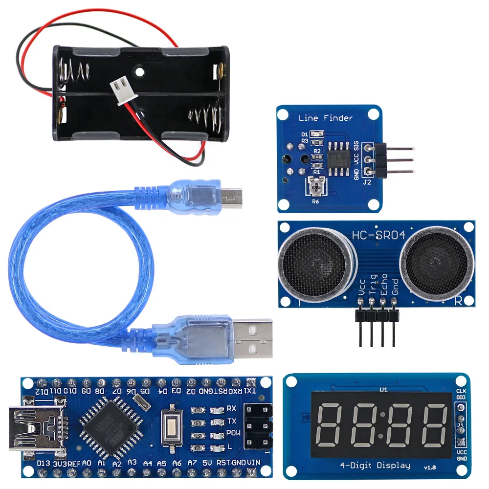 쉬운 플러그 4WD 스마트 카 키트 원격 제어 조이스틱 LORA RF 433 MHz 장거리 무선 모듈 아두이노용 기어 모터 키트 [OPEN-SMART-136]