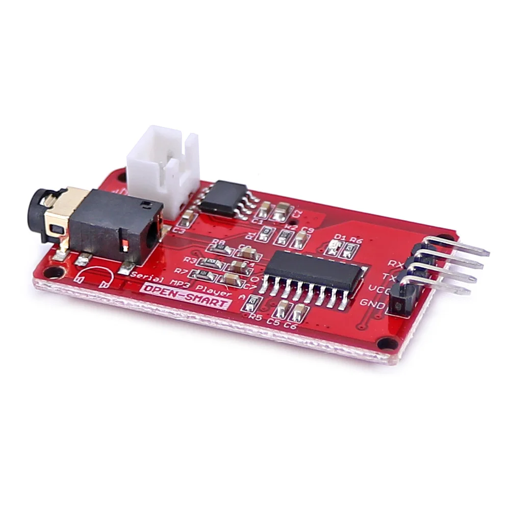 MP3 음악 플레이어 UART 직렬 모듈스피커 포함 온보드 모노럴 증폭기 스피커 소켓, Arduino용 MP3 WAV 오디오 재생 [OPEN-SMART-119]