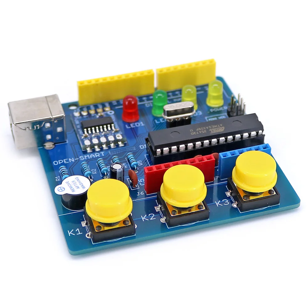  DIY 개발 보드 블루 CH340 드라이버 납땜 부품 키트 부저 LED 버튼 아두이노와 호환 가능 ATmega328P R3 [OPEN-SMART-84]