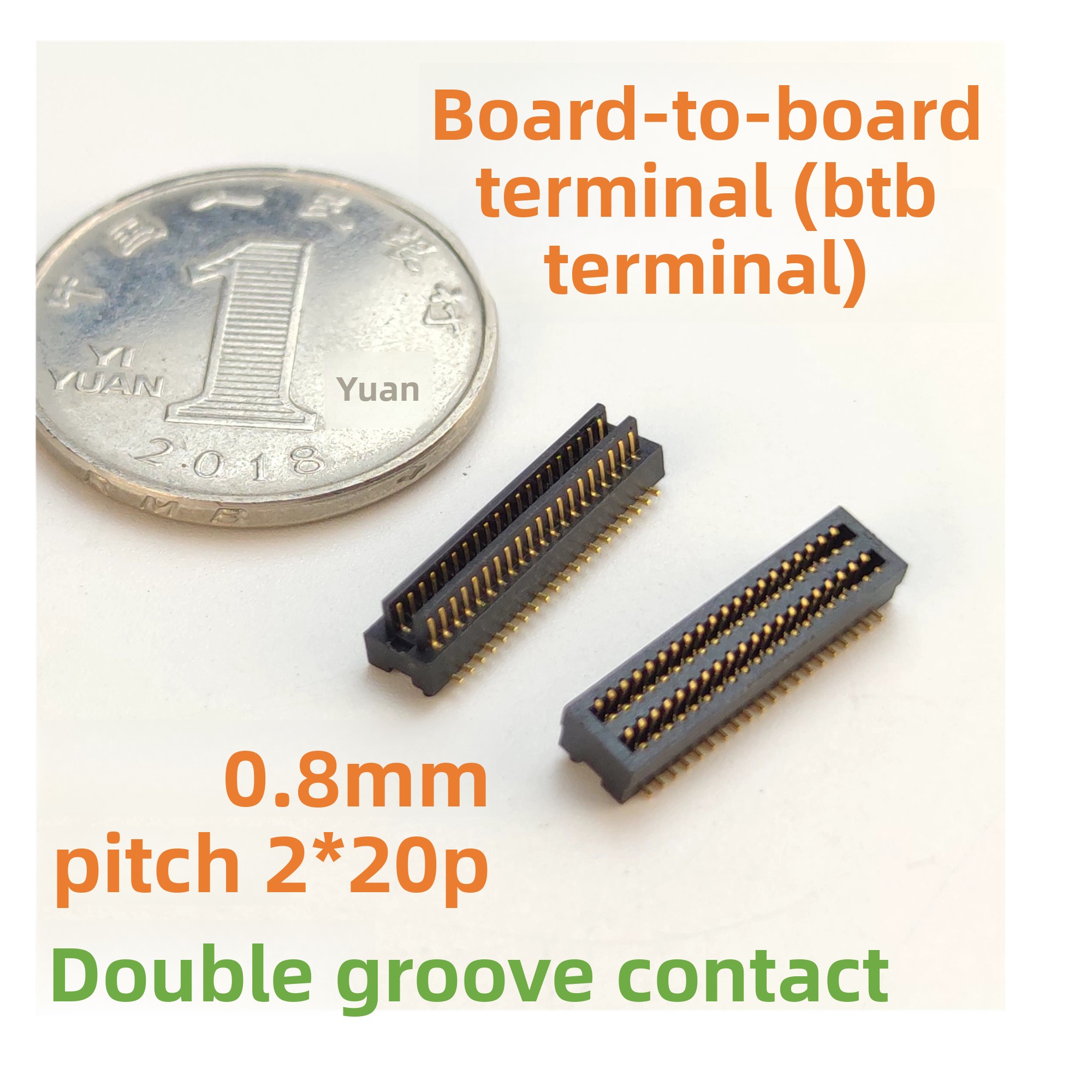 0.8mm 보드 대 보드 커넥터 (이중 슬롯 접점) - 금손가락 커넥터 대체용 - 산업용 BTB 커넥터 [FANKE-19]
