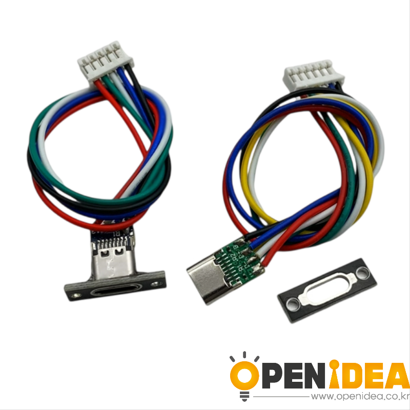 Type-C 암 소켓 PCB 일체형 (연결선 포함) - USB 고속충전 소형 가전 DIY 개조-수리용 충전 포트 인터페이스 [ZCB28-002]