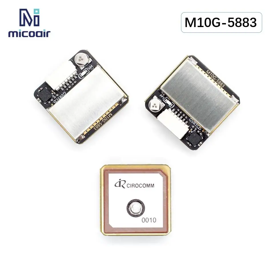 M10G-5883 초소형 M10 GNSS 모듈 (나침반 내장 마이크로에어 제10대 GPS-베이더우(북두) 모듈 M8Q-5883 대체 모델) [MicoAir-27]