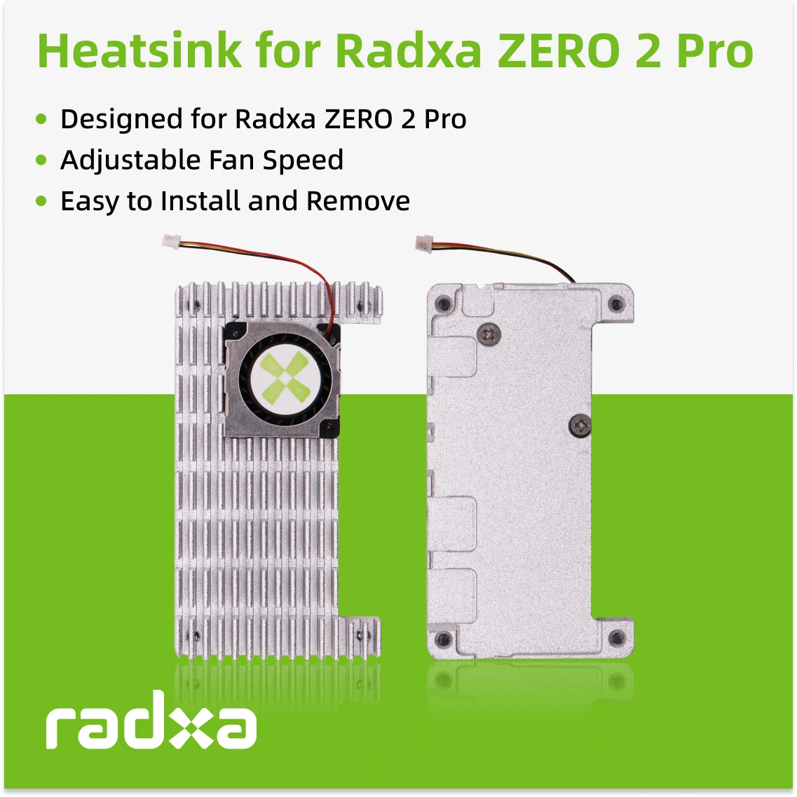 6510 방열판 ZERO 2 Pro 전용 금속 케이스 효율적및 쉬운 설치 [RADXA-58]