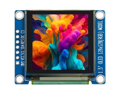 1.5인치 컬러 OLED 128x128디스플레이 컬러액정 SSD1351컬러oled (핀헤더 납땜 제품) [ZTI45-002]