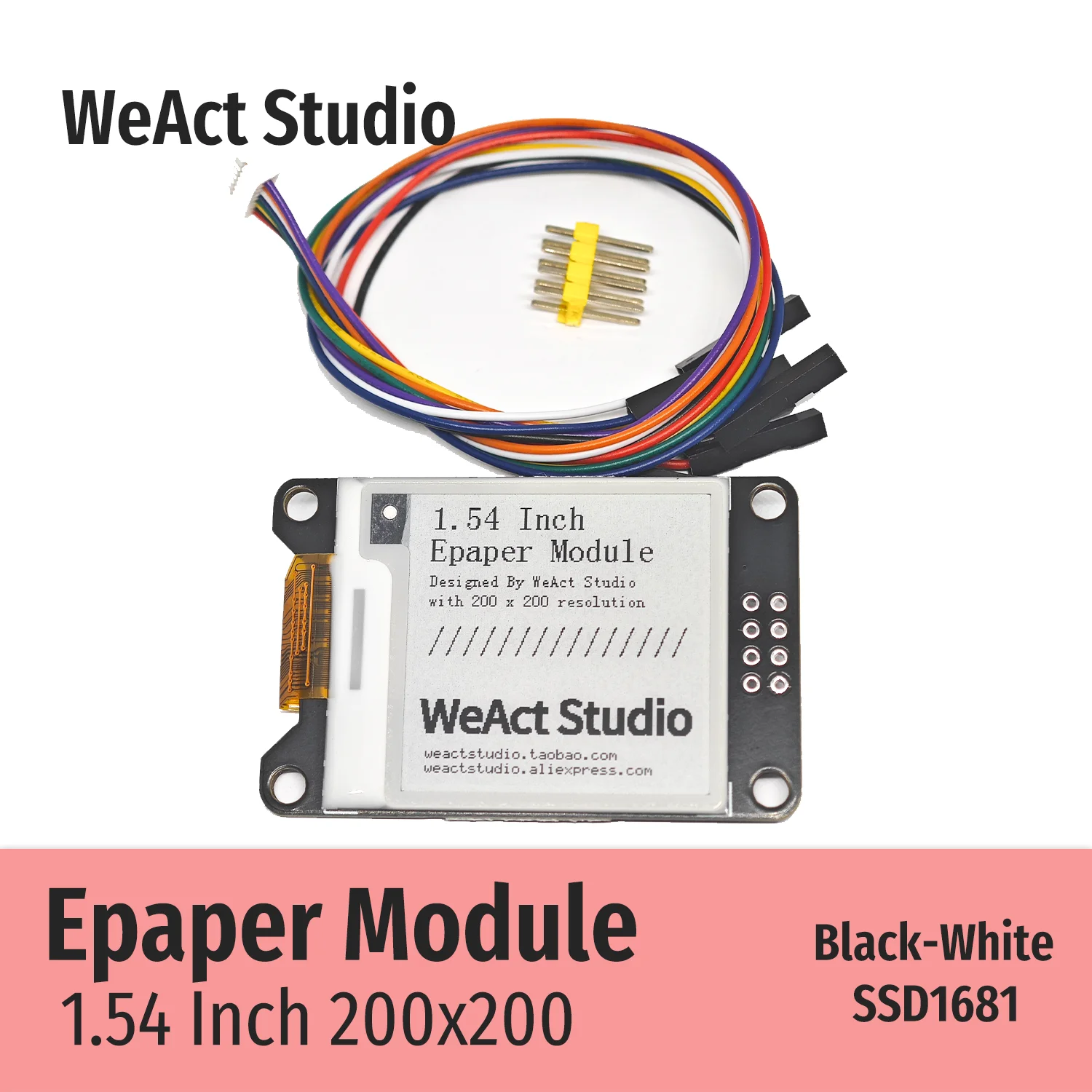 1.54인치 1.54인치 Epaper 모듈 전자종이 전자잉크 EInk 디스플레이 화면 SPI 흑백 [WeAct-Studio-021]