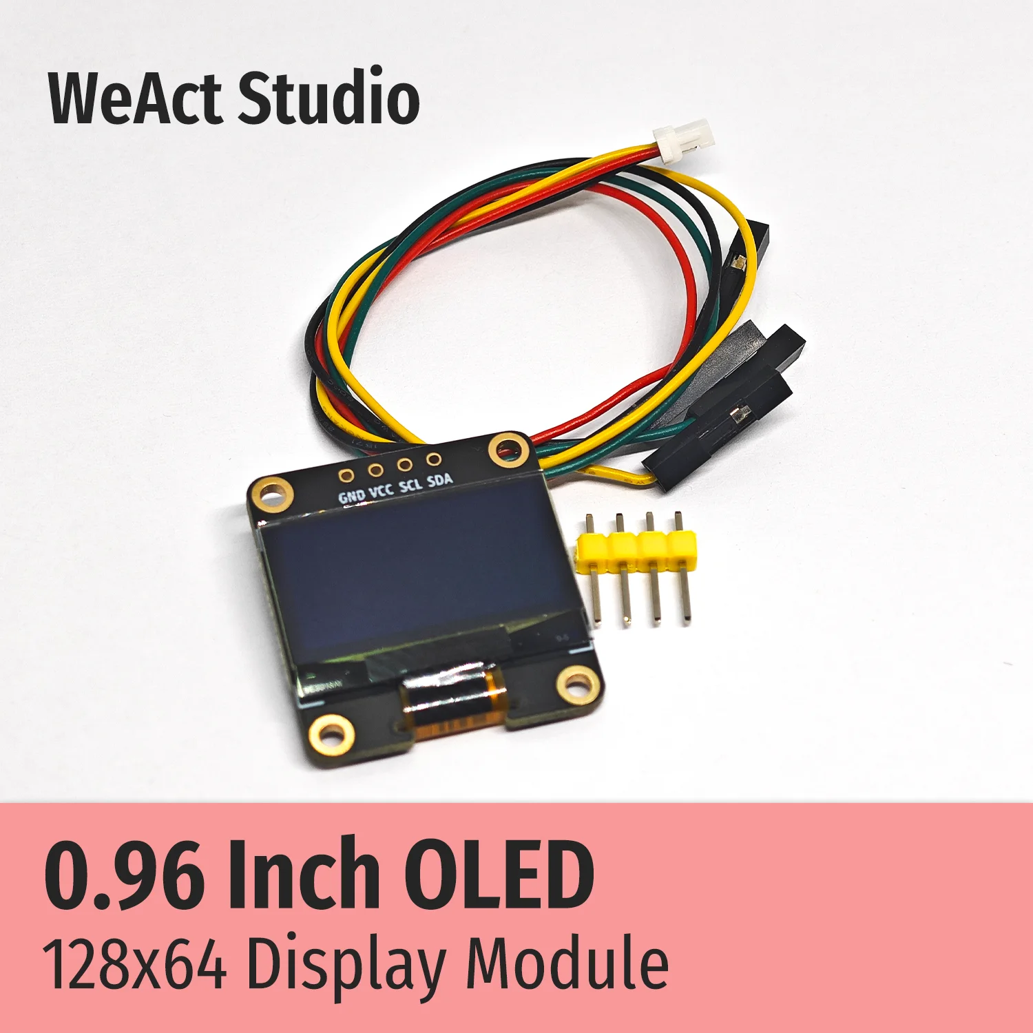 WeAct 0.96인치 OLED 모듈 (128x64 해상도 I2C 인터페이스 SD1315 드라이버 탑재) [WeAct-Studio-034]