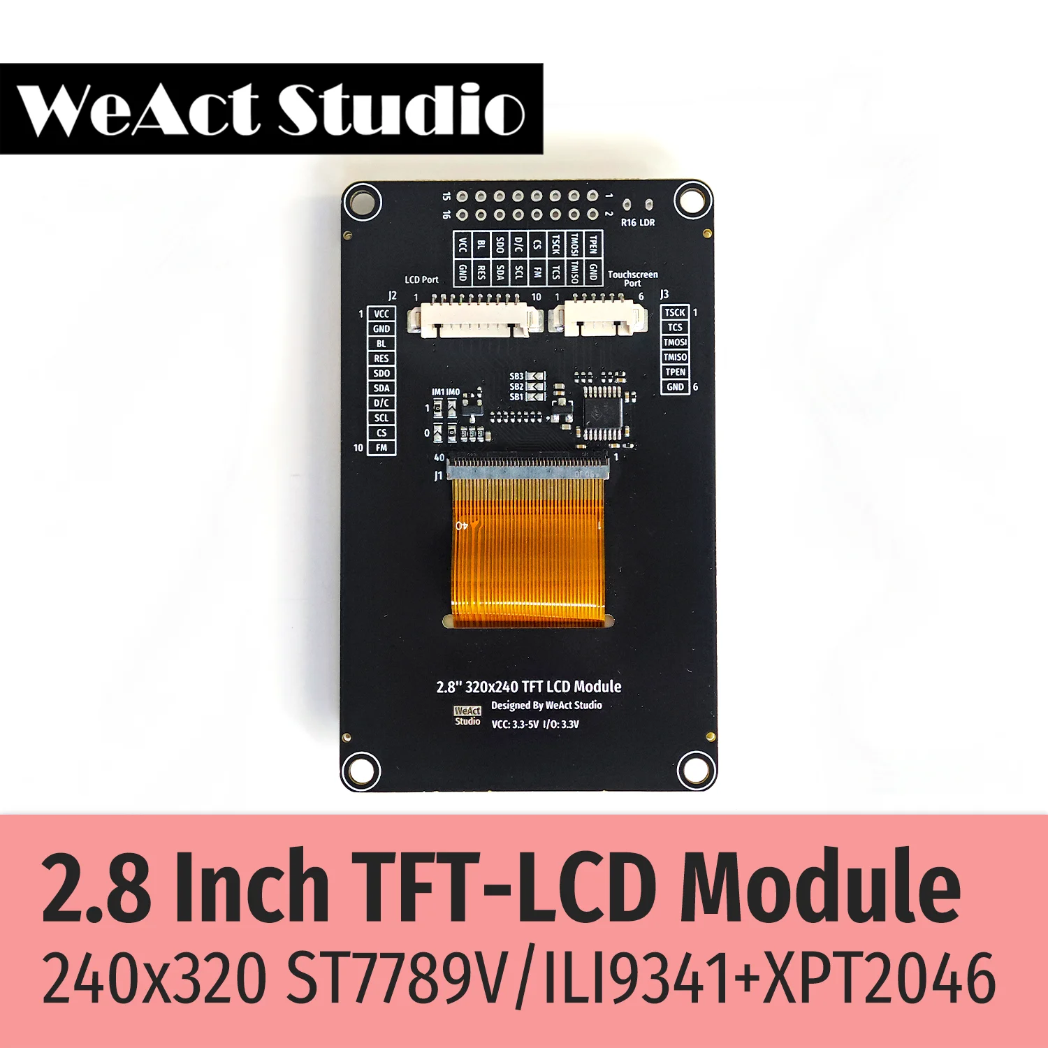 2.8인치 TFT 디스플레이 (컬러 스크린)-ST7789 ILI9341 SPI LCD 240x320 픽셀 액정 모듈 [WeAct-Studio-046]