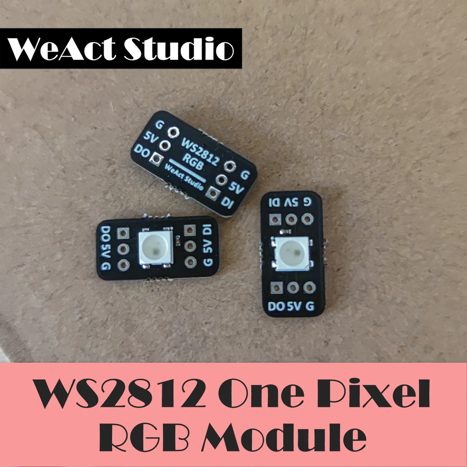 WS2812 1픽셀 RGB 모듈 LED 5V 5050 미니 컬러 8비트 1x1 [WeAct Studio-066]