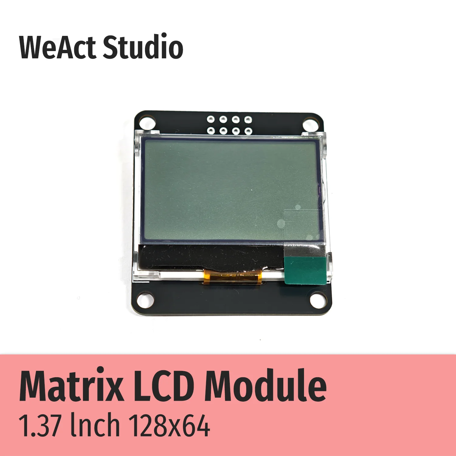 12864 1.37인치 1.37 매트릭스 LCD 모듈 SPI 인터페이스 AiP31567 드라이버 ST7567과 동일 [WeAct-Studio-063]